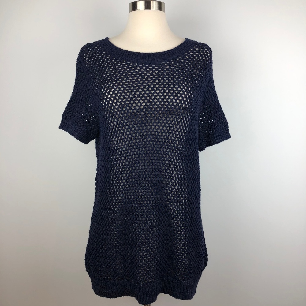 GAP Open‎ Stitch Navy Sweater Pullover Knit Top - Picture 2 of 10